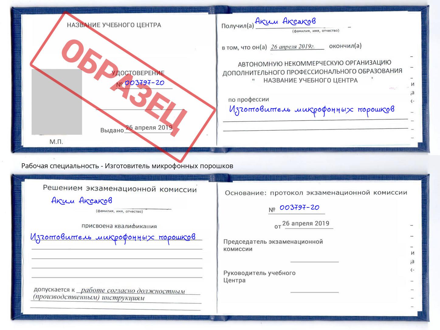 Изготовитель микрофонных порошков Верхняя Пышма