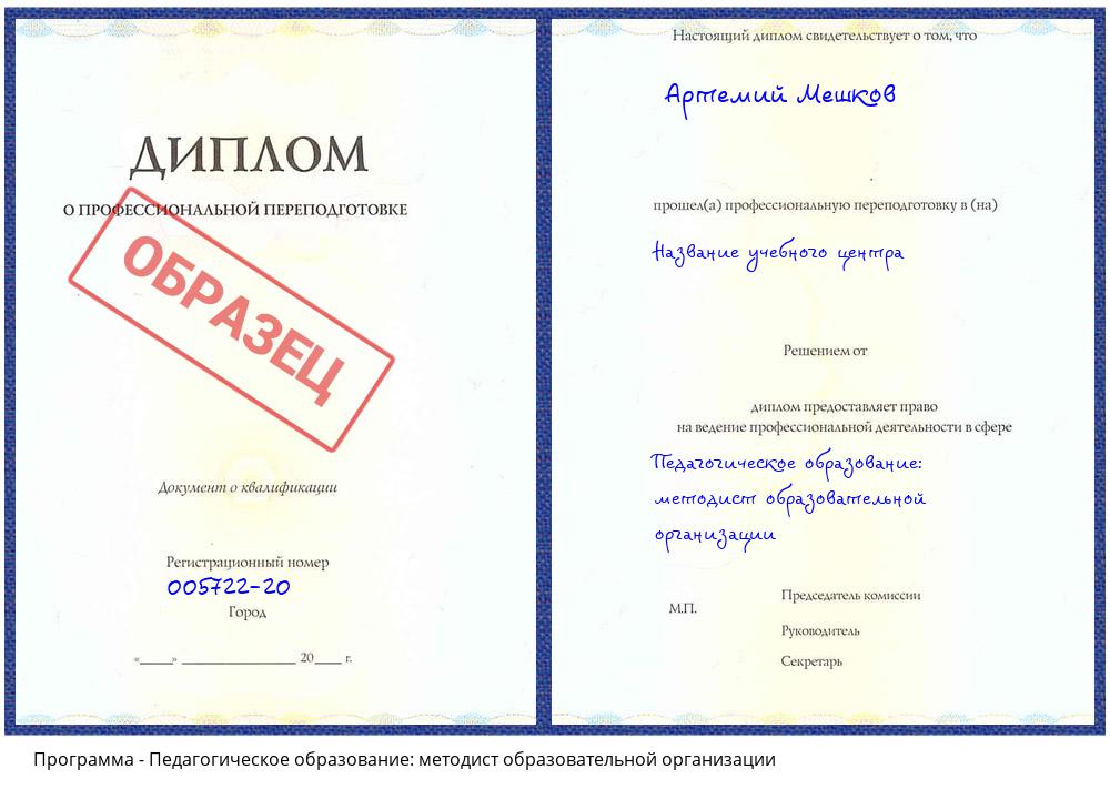 Педагогическое образование: методист образовательной организации Верхняя Пышма